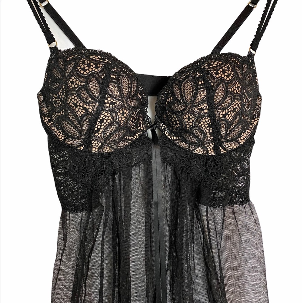 Victoria’s Secret Babydoll Top Lingerie Goth Y2K Whimsygoth Size 34C - Picture 3 of 8